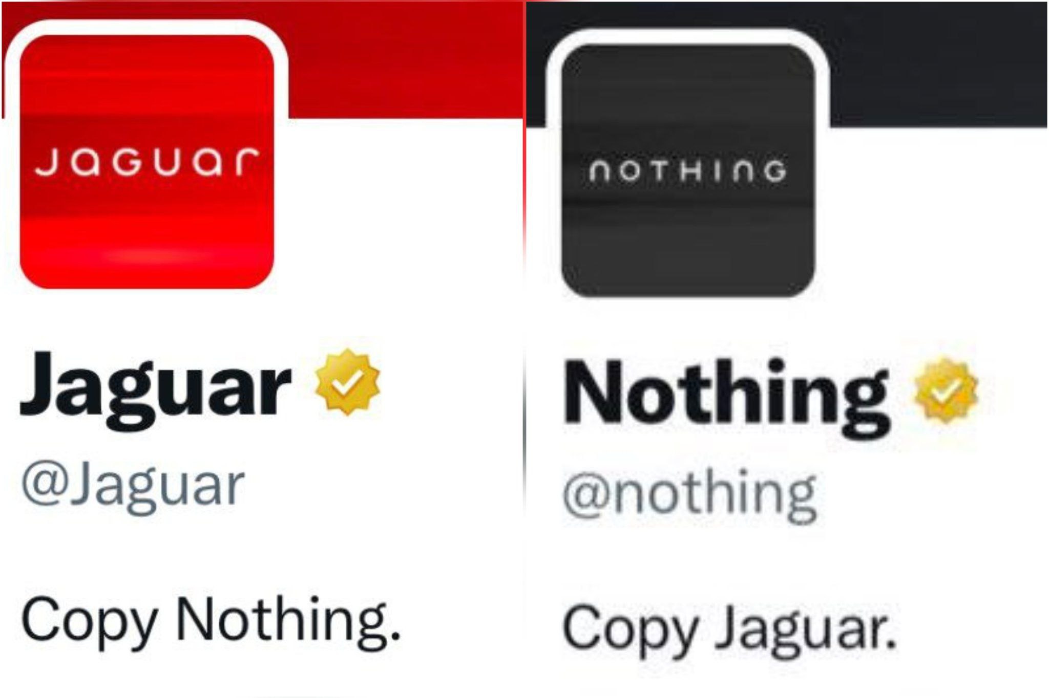 Jaguar @Jaguar @nothing Copy Nothing. Copy Jaguar.