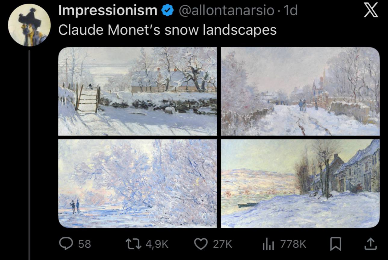 Impressionism Claude snow landscapes 24 58 я