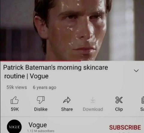 Patrick Ваетап$ morning skincare routine Vogue views 6 years ago Dislike Share Clip Vogue ribe SUBSCRIBE