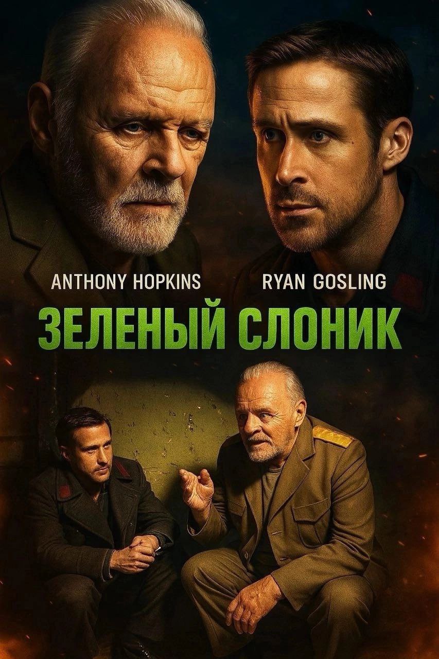ANTHONY HOPKINS RYAN GOSLING ЗЕЛЕНЫЙ СЛОНИК Neg я я