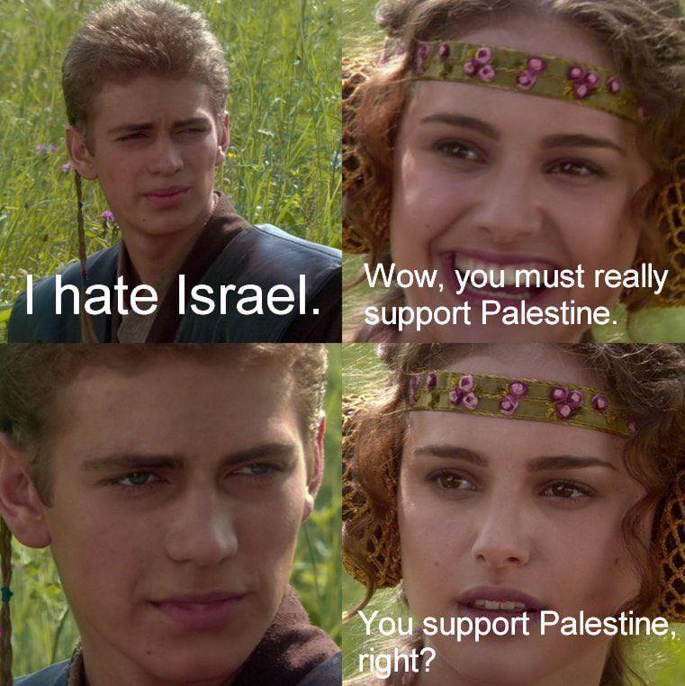 Wow, you must really hate Israel. support Palestine. You support Palestine,