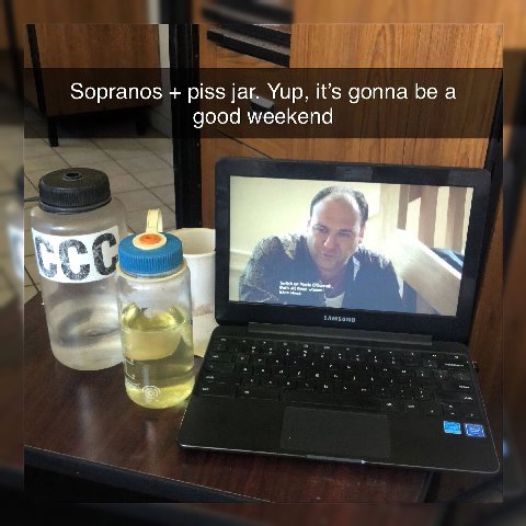 Sopranos piss jar. Yup, it’s gonna be а good weekend