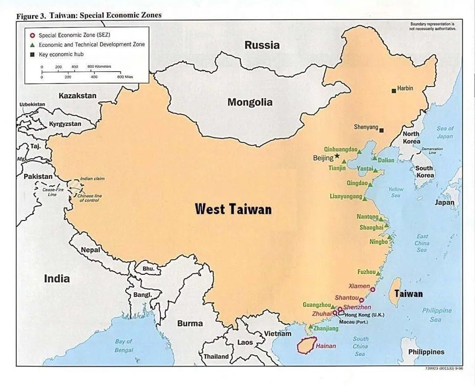 Figure 3. Taiwan: Special Economic Zones Boundary representation is nacessanly Economic Zone (SEZ) Economic and Technical Development Zone Russia Key economic hub 600 200 409 200 450 600 Mies Harbin K