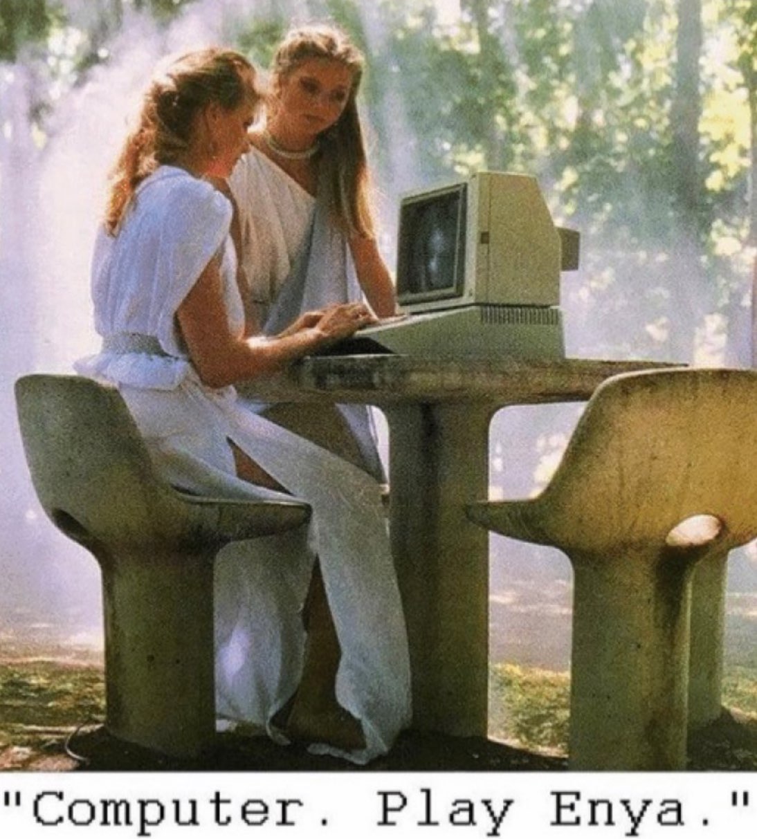 a4 a "Computer. Play Enya."