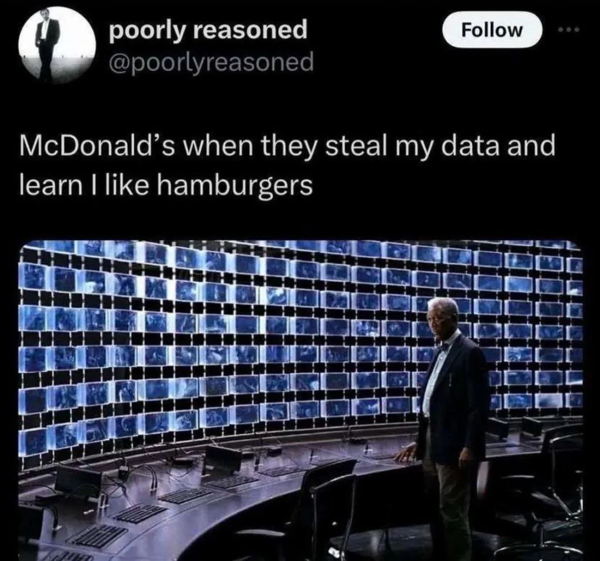 poorly reasoned Follow McDonald’s when they steal my data and learn ПКе hamburgers
