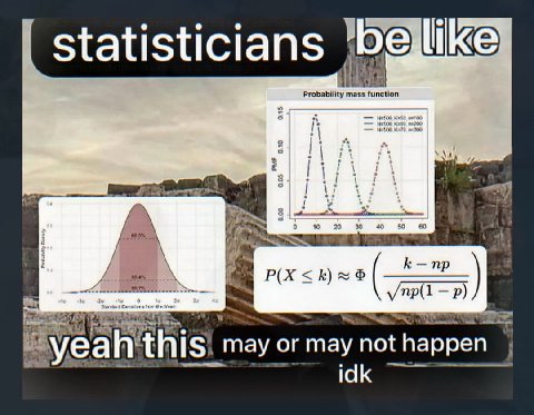 Statisticians like Probability mass function К may or may not happen idk