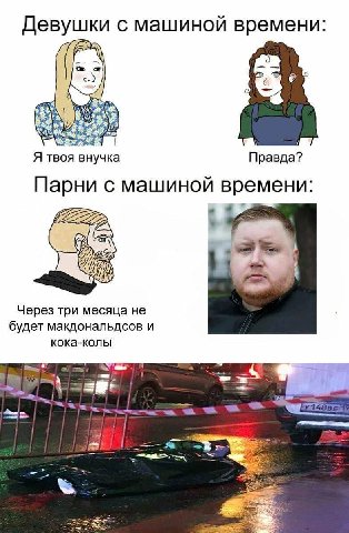 Девушки с машиной времени: 6 у Я твоя внучка Правда? Парни с машиной времени: Через три месяца не будет макдональдсов и кока-колы Wwe