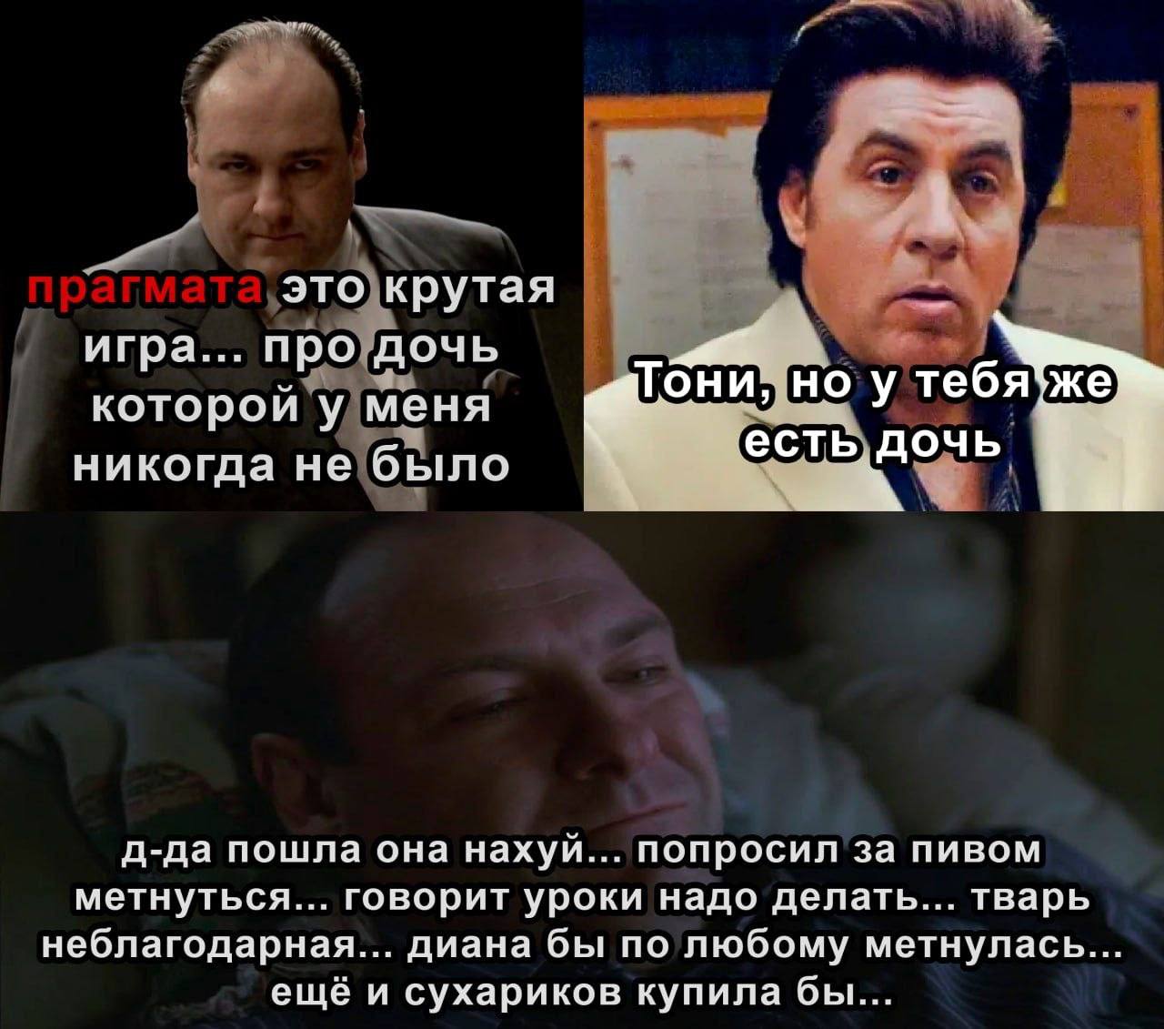 это крутая игра.. про дочь же: которой у меня но у тебя никогда не было есть дочь д-да пошла она нахуй... попросил за пивом метнуться... говорит уроки надо делать... тварь неблагодарная... диана бы по