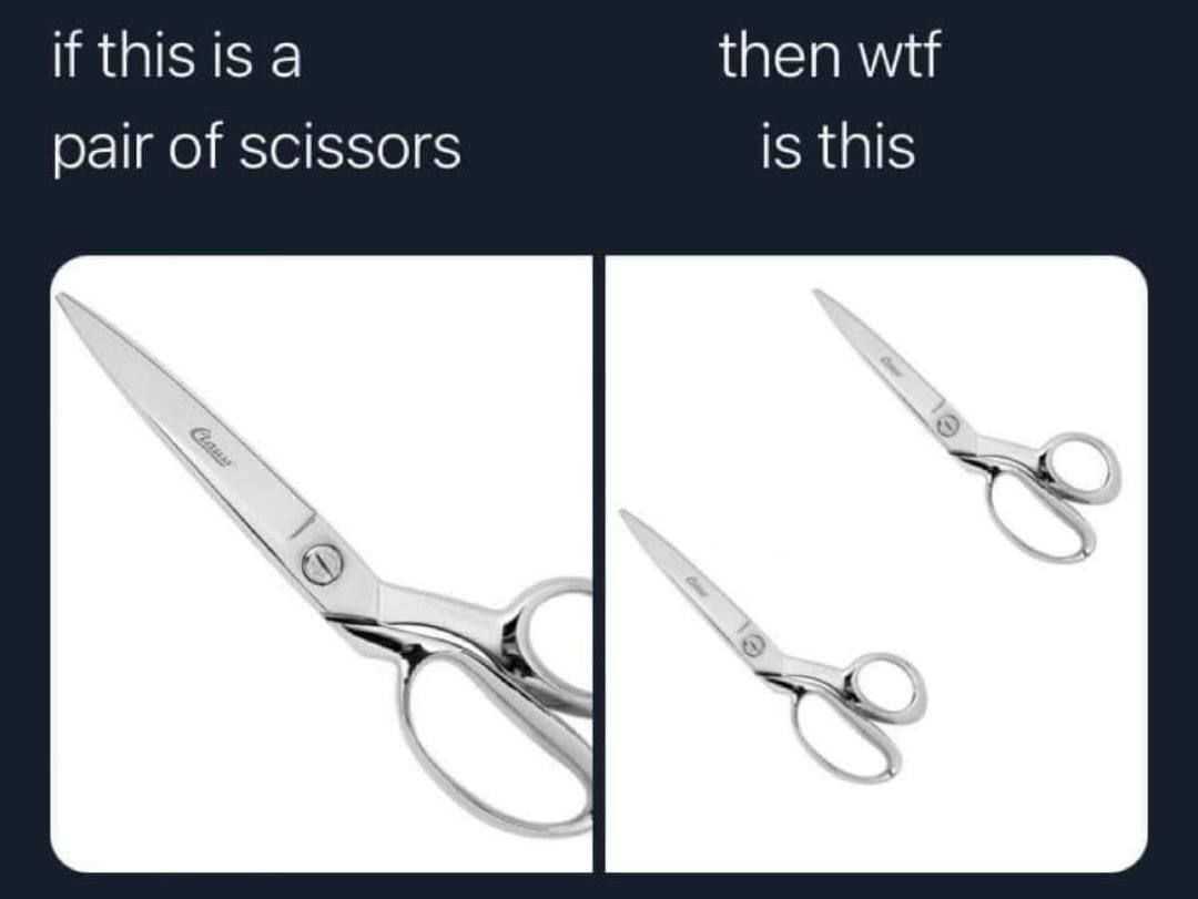 if this is a then wtt pair of scissors is this