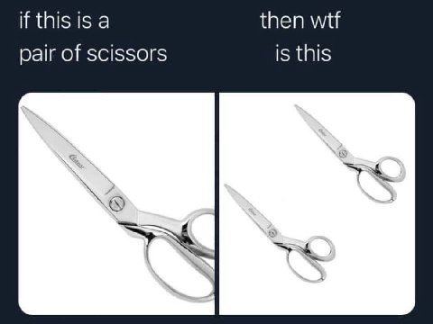 if this is a then wtt pair of scissors is this