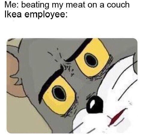 Me: beating my meat on а couch Ikea employee: