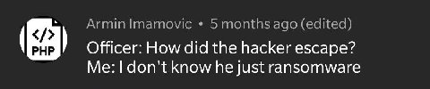 РНР Officer: How did the hacker escape? Me: don't know he just ransomware