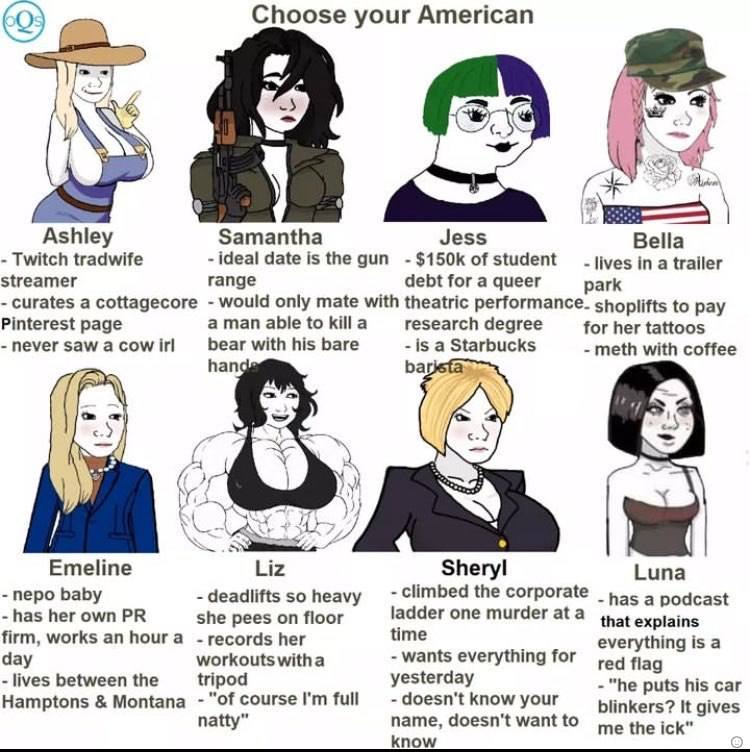 60) Choose your American А Ashley Samantha Jess Bella Twitch tradwife -ideal the gun -$150kofstudent in a trailer streamer range debt for a queer park a cottagecore would only mate with theatric perfo