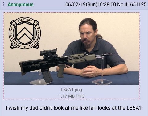 Anonymous 06/02/19(Sun)10:38:00 No.41651125 L85A1.png 1.17 PNG wish my dad didn't look at me like lan looks at the