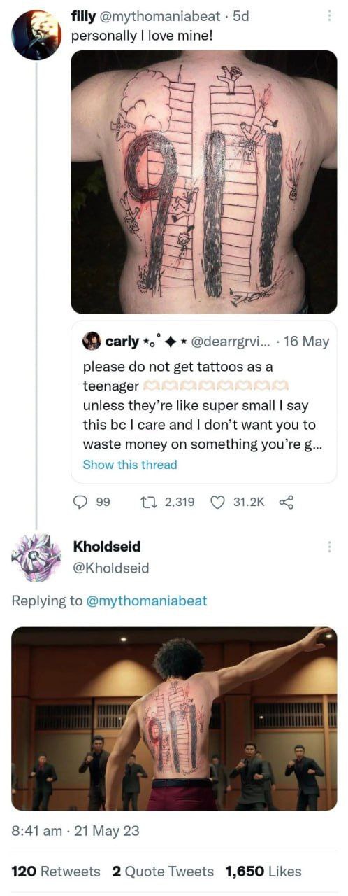 filly @mythomaniabeat personally love mine! 5 у carly @dearrgrvi... 16 May please not get tattoos asa teenager unless they’re like super small say this be care and don’t want you to waste money on som