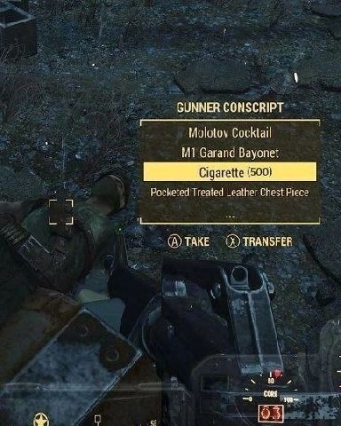GUNNER CONSCRIPT Molotov Cocktail Garand Bayonet Pocketed Treated Leather Chest Piece TAKE TRANSFER