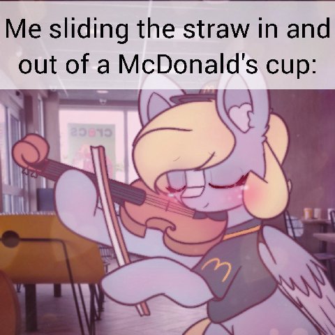 Me sliding the straw and out of a McDonald's cup: 4