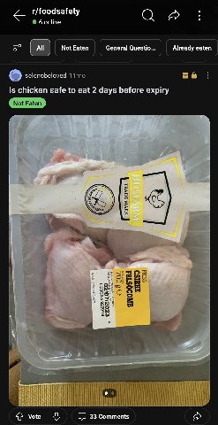foodsafety 6 online с All Not Eaten General Already eaten selenobeloved Is chicken safe to eat 2 days before expiry а о: Vote 33 Comments