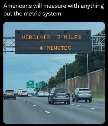 Americans will measure with anything but the metric system