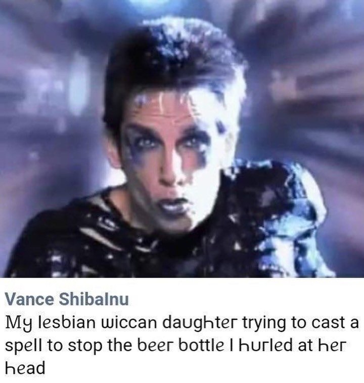 "с Vance Shibalnu My lesbian wiccan daughter trying to cast a spell to stop the beer bottle hurled at her head