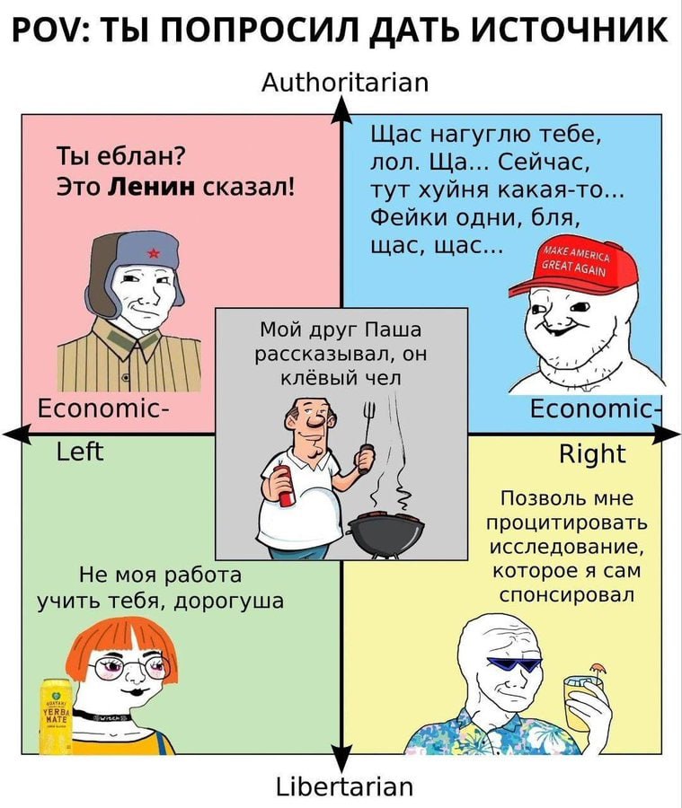 POV: ТЫ ПОПРОСИЛ ДАТЬ ИСТОЧНИК Authoritarian Lilac нагуглю тебе, Ты еблан? лол. Сейчас, Это Ленин сказал! тут хуйня какая-то... Фейки одни, бля, щас, щас... GREAT Мой друг Паша A рассказывал, он клёвы