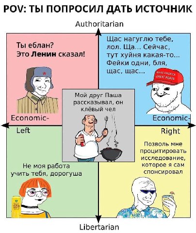 POV: ТЫ ПОПРОСИЛ ДАТЬ ИСТОЧНИК Authoritarian Lilac нагуглю тебе, Ты еблан? лол. Сейчас, Это Ленин сказал! тут хуйня какая-то... Фейки одни, бля, щас, щас... GREAT Мой друг Паша A рассказывал, он клёвы