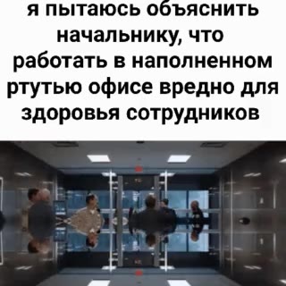 я пытаюсь объяснить начальнику, что работать в наполненном ртутью офисе вредно для здоровья сотрудников