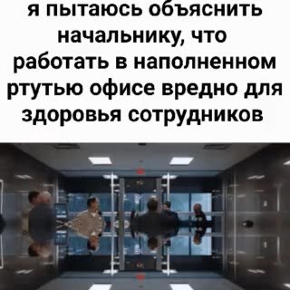 я пытаюсь объяснить начальнику, что работать в наполненном ртутью офисе вредно для здоровья сотрудников