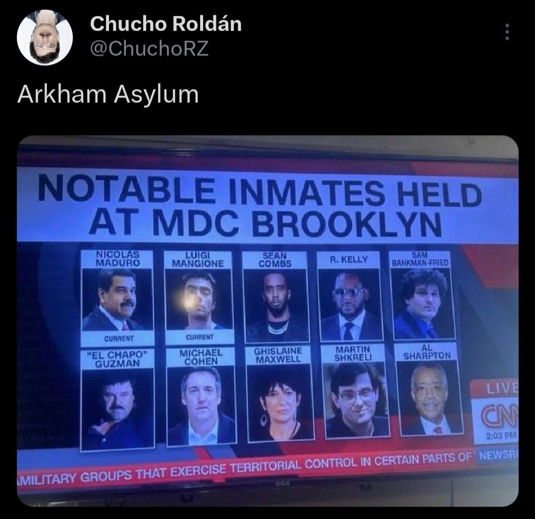 Chucho Roldan @ChuchoRZ Arkham Asylum NOTABLE INMATES HELD AT MDC BROOKLYN hex
