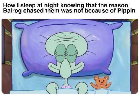 How sleep at night knowing that the reason Balrog chased them was not because of Pippin