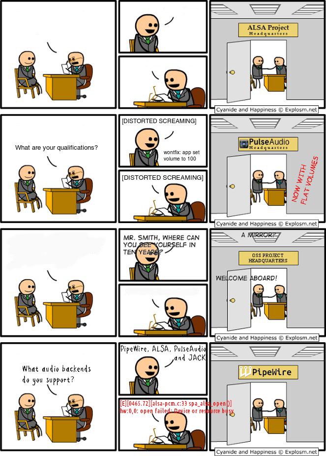 Cyanide and Happiness Explosm.net [DISTORTED SCREAMING} What are your qualifications? volume to 100 wontfix: app set [DISTORTED SCREAMING] о 2 Wet oN Cyanide and Happiness Explosm.net SMITH, WHERE САМ