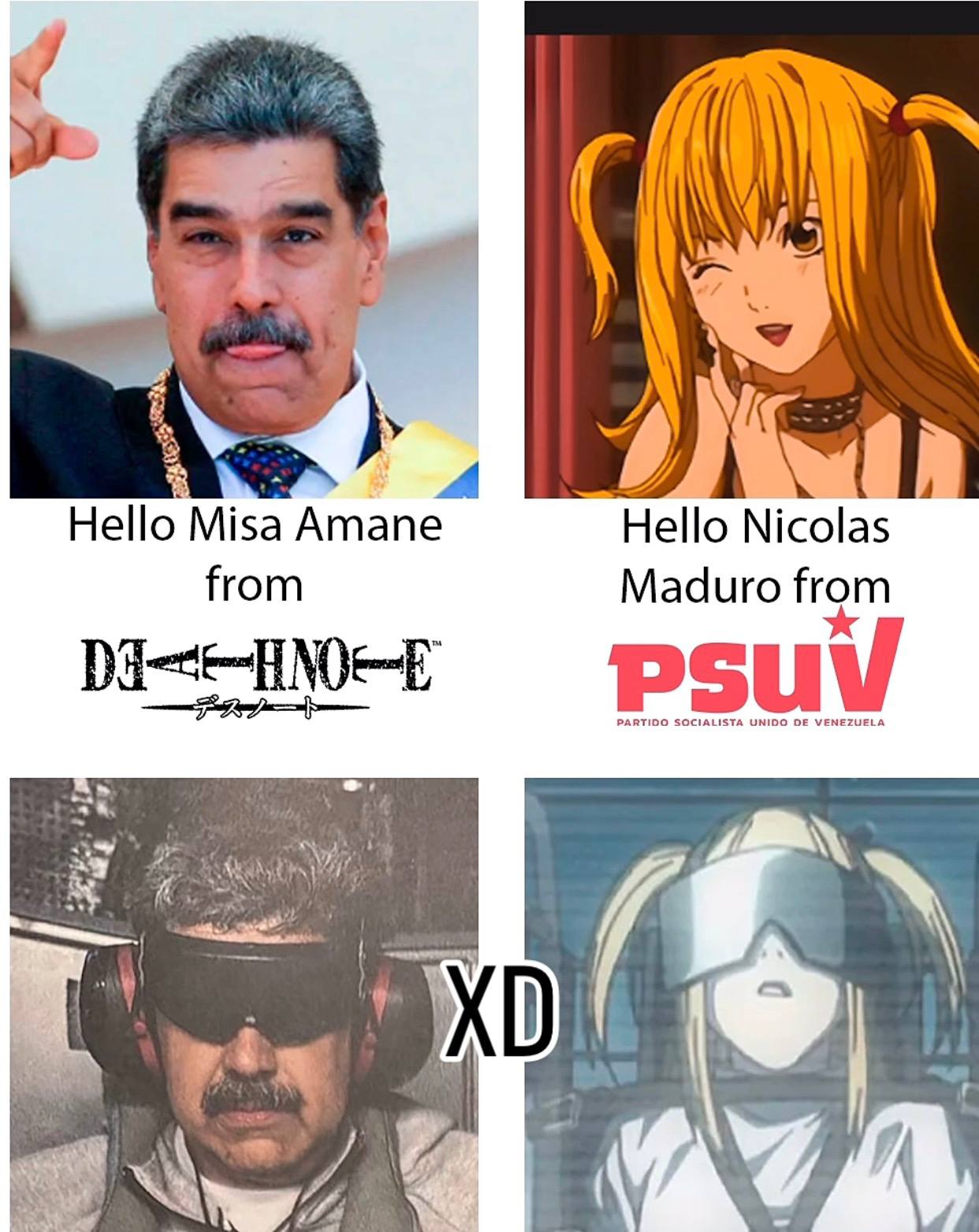 vied А Hello Misa Amane Hello Nicolas from Maduro from Psu PARTIDO SOCIALISTA UNIDO VENEZUELA ping