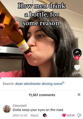 for 4 А 4 Search: dean winchester driving scene® 11,561 comments Zthombes Gotta keep your eyes the road. 2024-12-03 Reply С