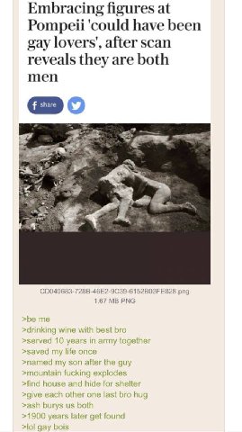Embracing figures at Pompeii ‘could have been gay after scan reveals they are both men и CD040683-728B-46E2-9C39-6152B03FE828.png 1.67 PNG me >drinking wine with best bro served 10 years in army toget