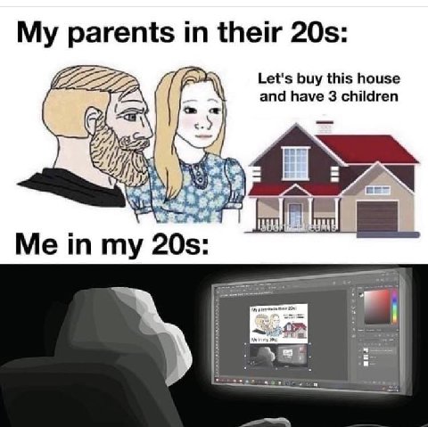 My parents in their Let's buy this house and have 3 children Мет у