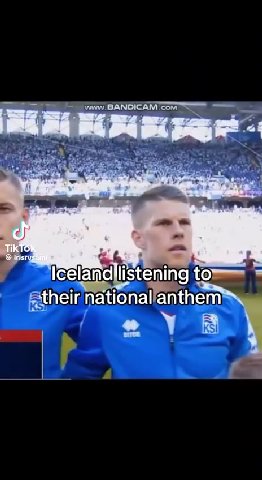 о > им ВАМОКАМ cow —_. Iceland}listening отт atheir, mationalanthery м 1 {пешпанопа!апПет their national anthem © пегпанопа[ап пет