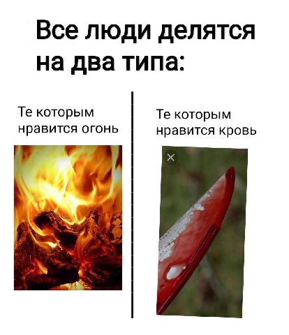Все люди делятся на два типа: которым которым нравится огонь нравится кровь
