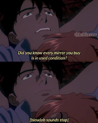 Did you know every mirror you buy is in used condition? [blowjob sounds stop]