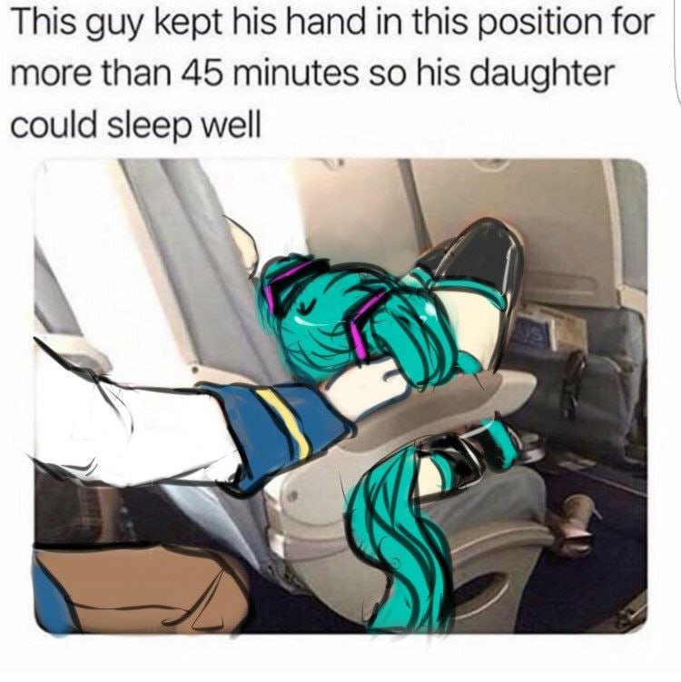This guy kept his hand in this position for more than 45 minutes so his daughter could sleep well