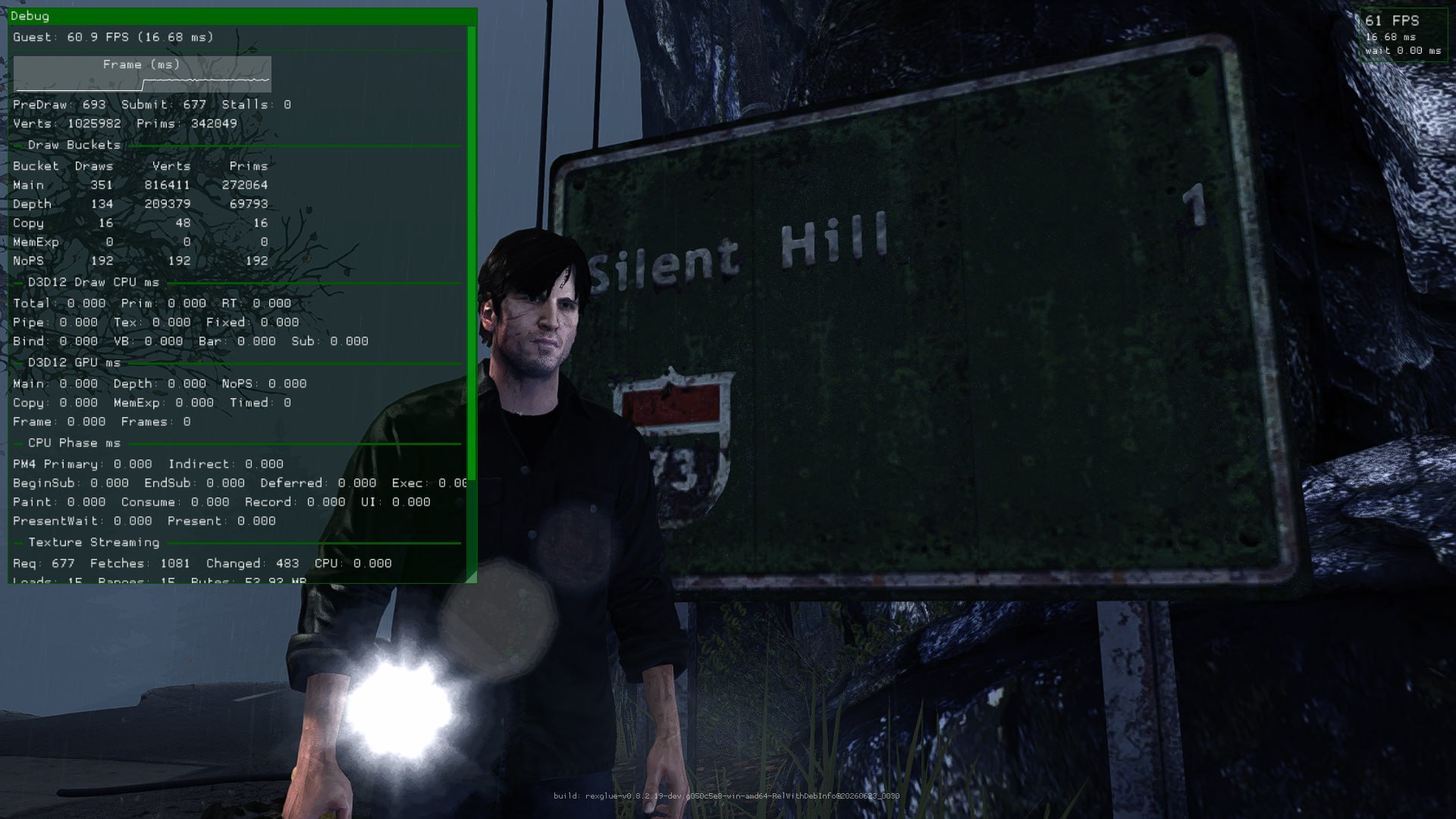 Debug FPS Guest: 60 9 FPS (16 68 A 693 Submit: 677 Stalls: В 1025982 Prims: 342049 Draw Buckets Bucket Draws Yerts Prims Main 816411 272064 4 Depth 134 209379 69793 Сору 16 48 16 a в a 192 192 192 4 e