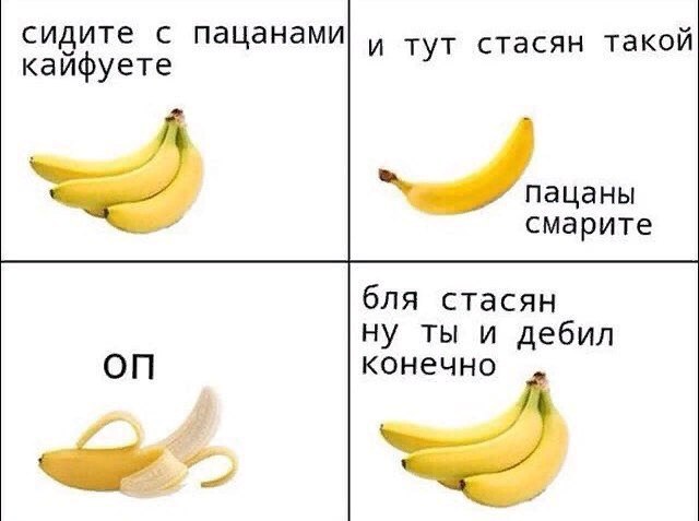 сидите с пацанами и тут стасян такой кайфуете 4 пацаны смарите бля стасян ну ты и дебил конечно
