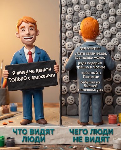 в 74 of res дед генерал у бати связи везде, где только можно of дядя подарил трёшку в Москве Я живу на деньги а крёстный в Газпроме 7 ТОЛЬКО диджеинга бабушка из бывшей номенклатуры