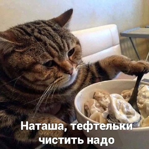 <a A Наташа, тефтел чистить надо