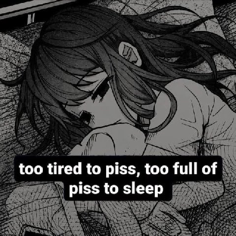 too tired to piss, too full of piss to sleep