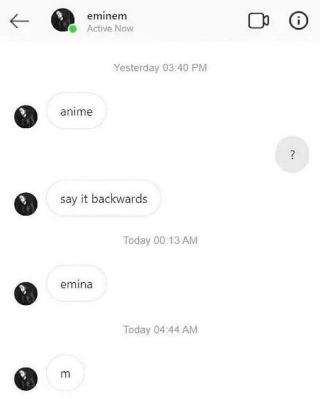еттет С anime 2 say it backwards emina