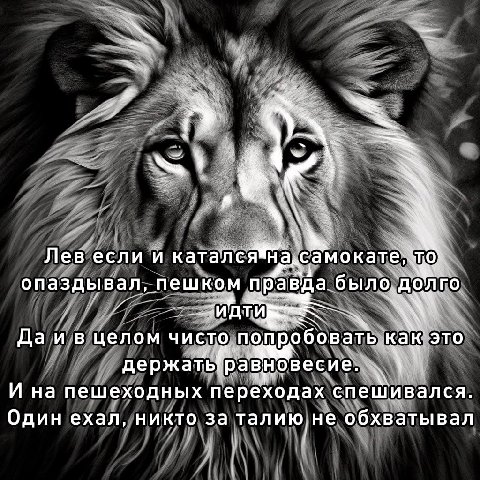 Лев если и катался на самокате, опаздывал, пешком правда было, a Да и в целом чисто по пробовать как это И на пешеходных переходах спешивался. Один ехал, никто за обхватывал