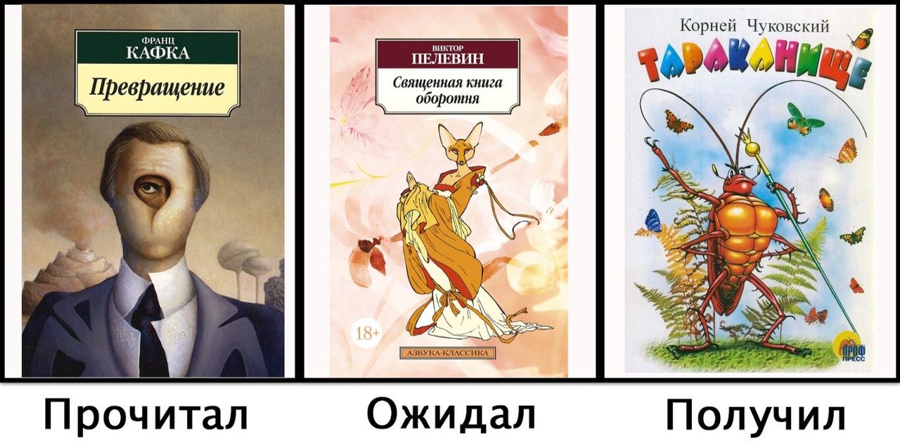 Чуковский РРАНЦ КАФКА Священная книга Превращение оборотня Прочитал Ожидал Получил