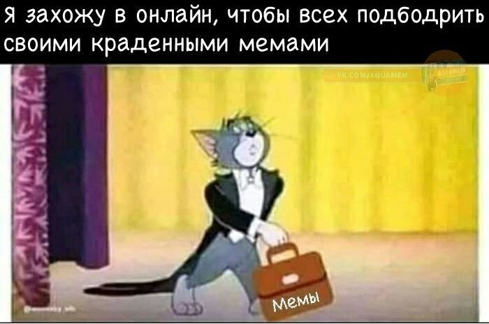 Я захожу в онлайн, чтобы всех подбодрить своими краденными мемами