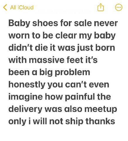 Baby shoes for sale never worn to be clear my baby didn't die it was just born with massive feet it's been a big problem honestly you can't even imagine how painful the delivery was also meetup only i