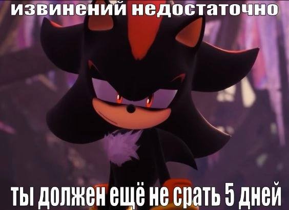 извинений недостаточно. ТЫ еще He срать 5 дней